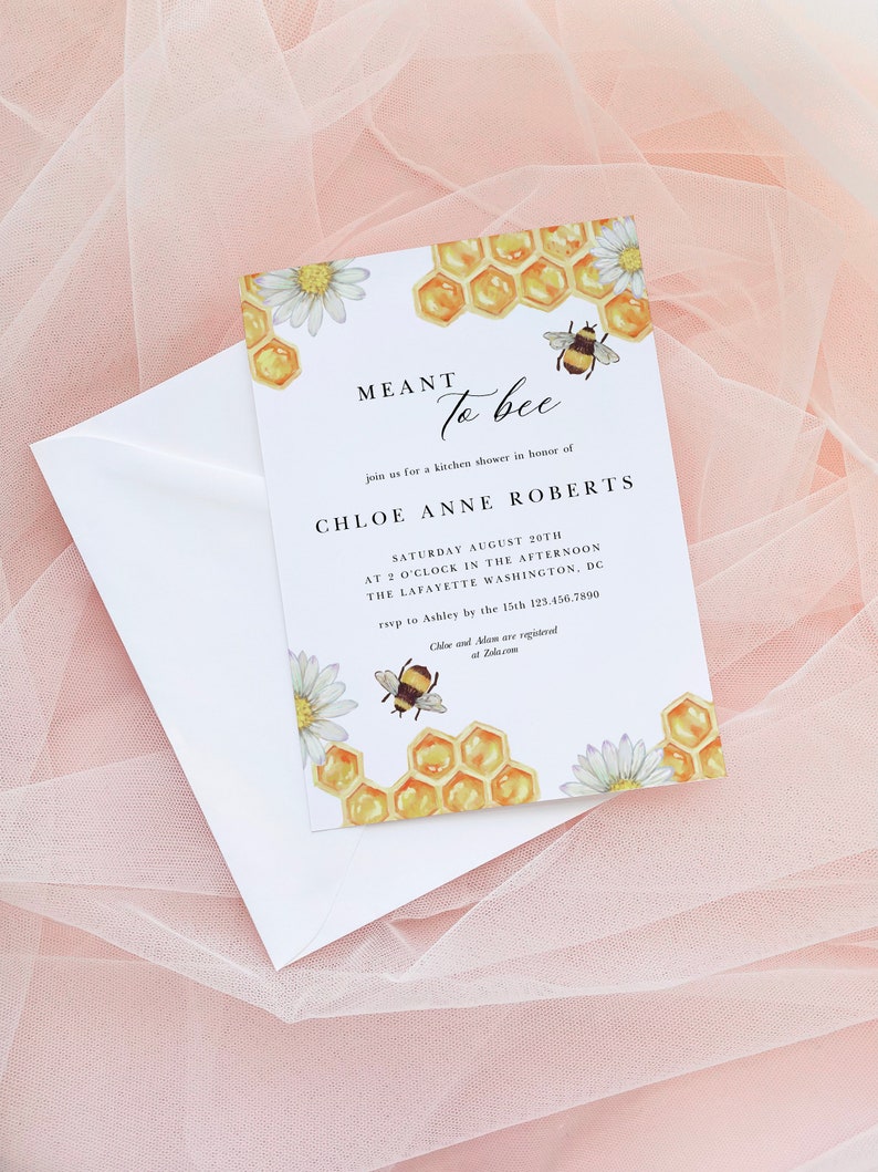 Honey Bee Bridal Shower Invitation Meant to Bee Wedding Etsy