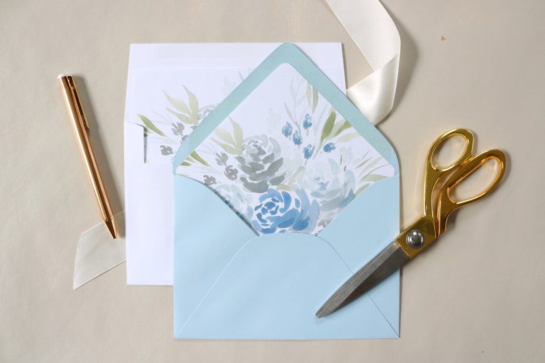 Made to Order Print at Home Printable Wedding Invitation Premium Suite Blue Velvet Customizable