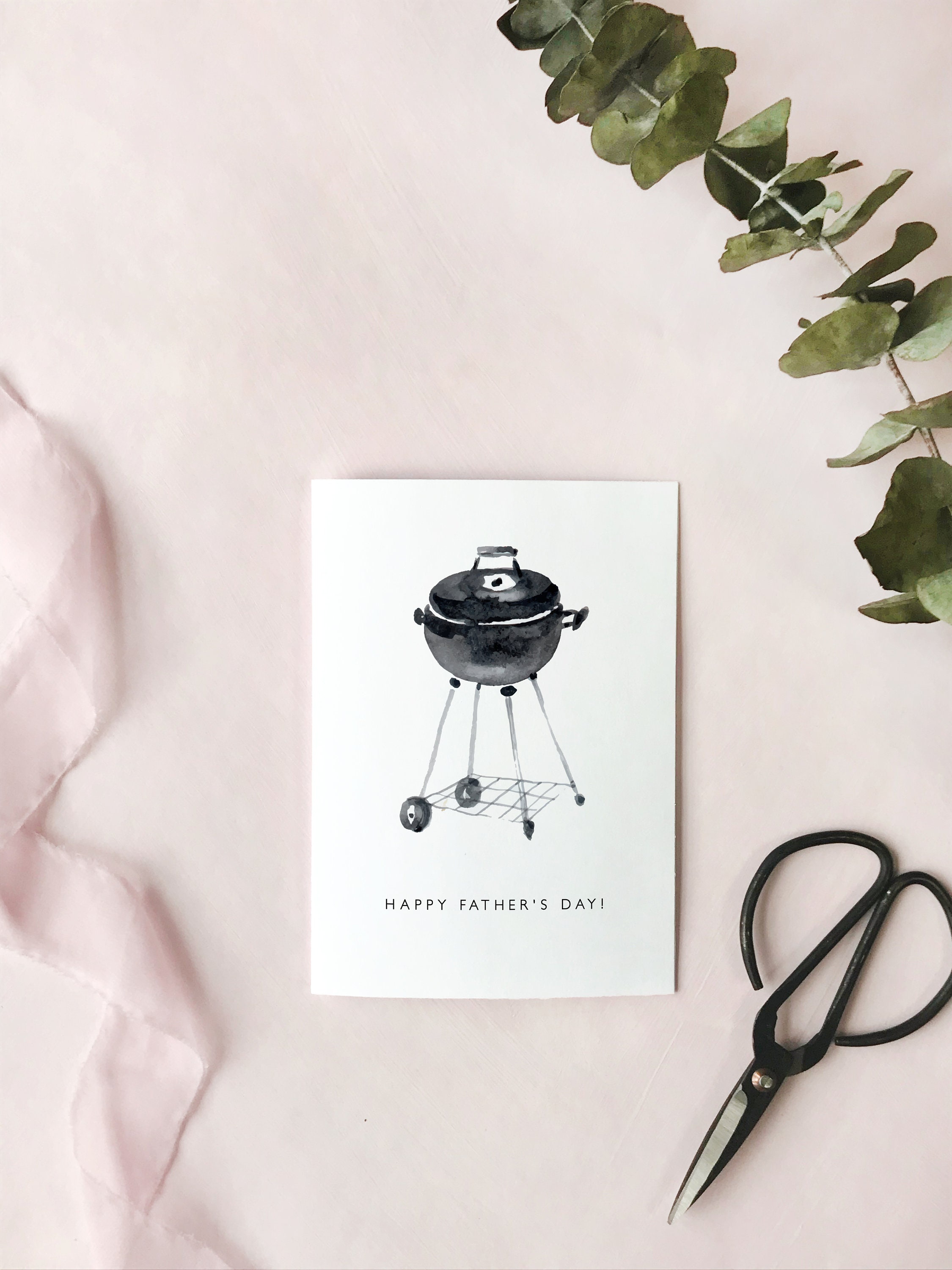 Happy Father's Day Card Printable Template Black | Etsy