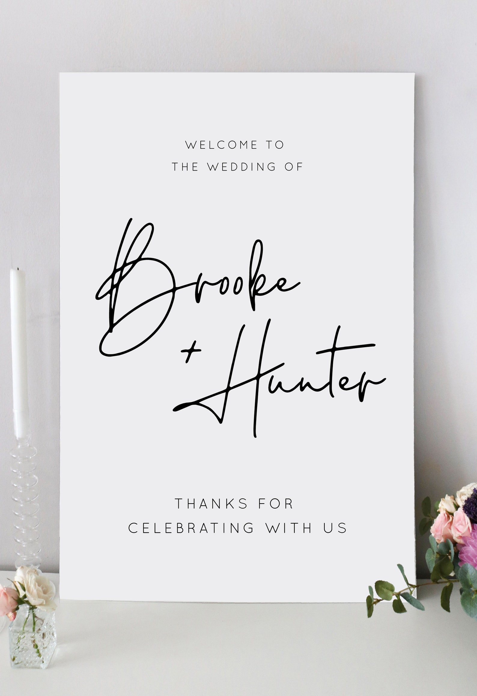 Welcome Modern Script Modern Script Wedding Welcome Sign Template Ceremony Sign | Etsy