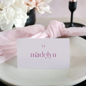 Easter Brunch Place Card Template, Dreamy Lavender Printable Food Card ...