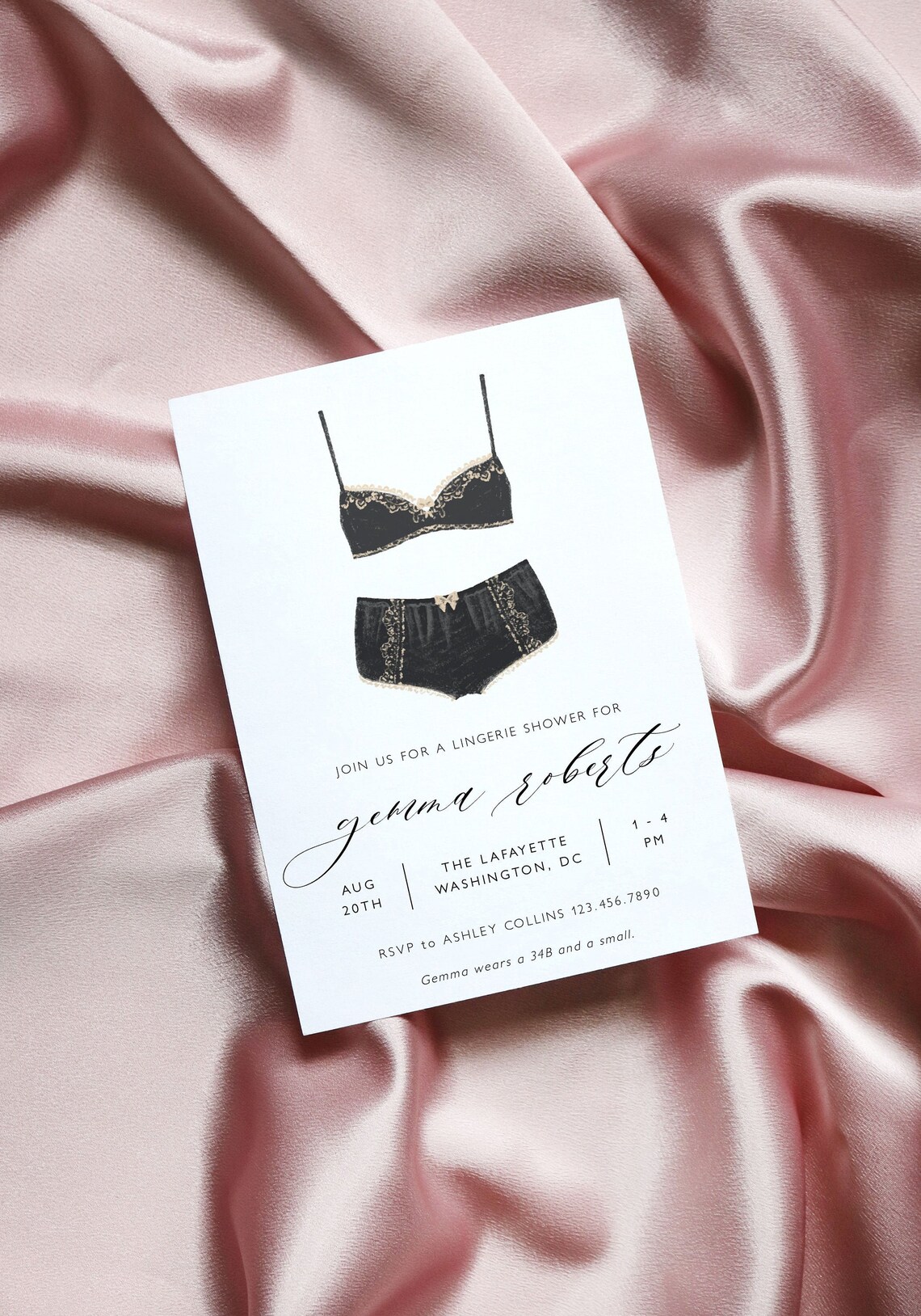 Lingerie Bridal Shower Invitation Wedding Shower Invitation | Etsy