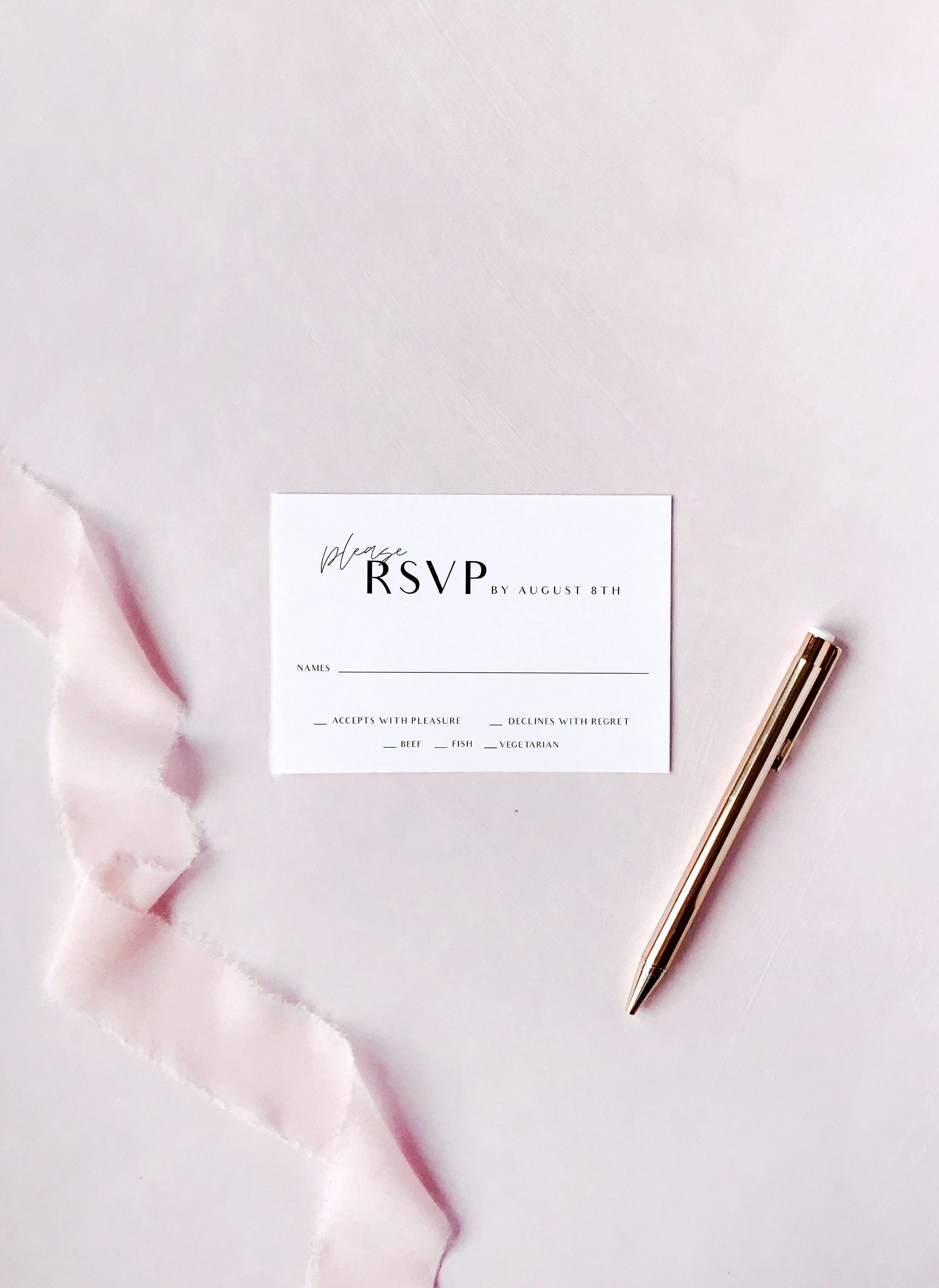Modern Wedding RSVP Card Template Minimalist Script RSVP Card | Etsy