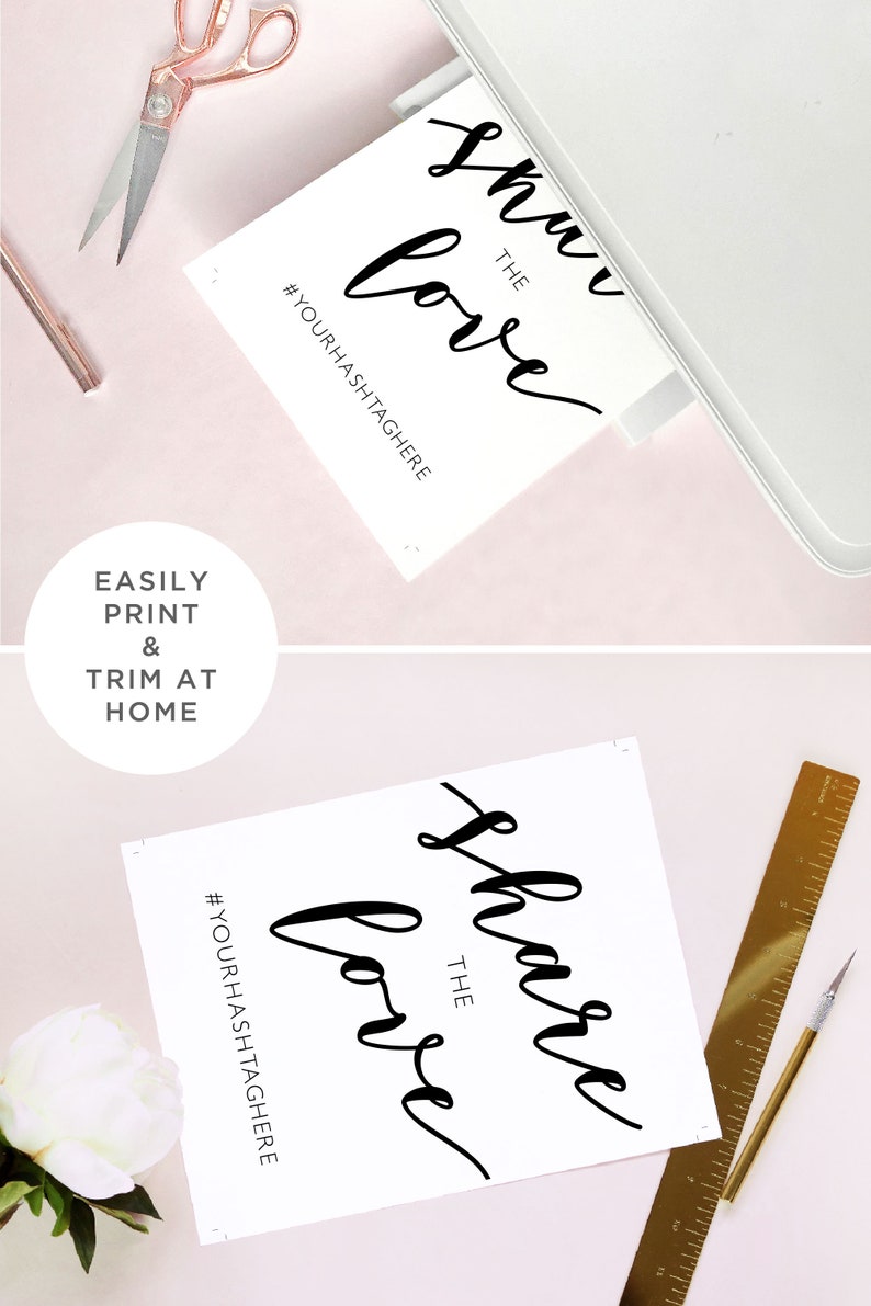 Download Modern Script Wedding Hashtag Sign Template Share the Love ...