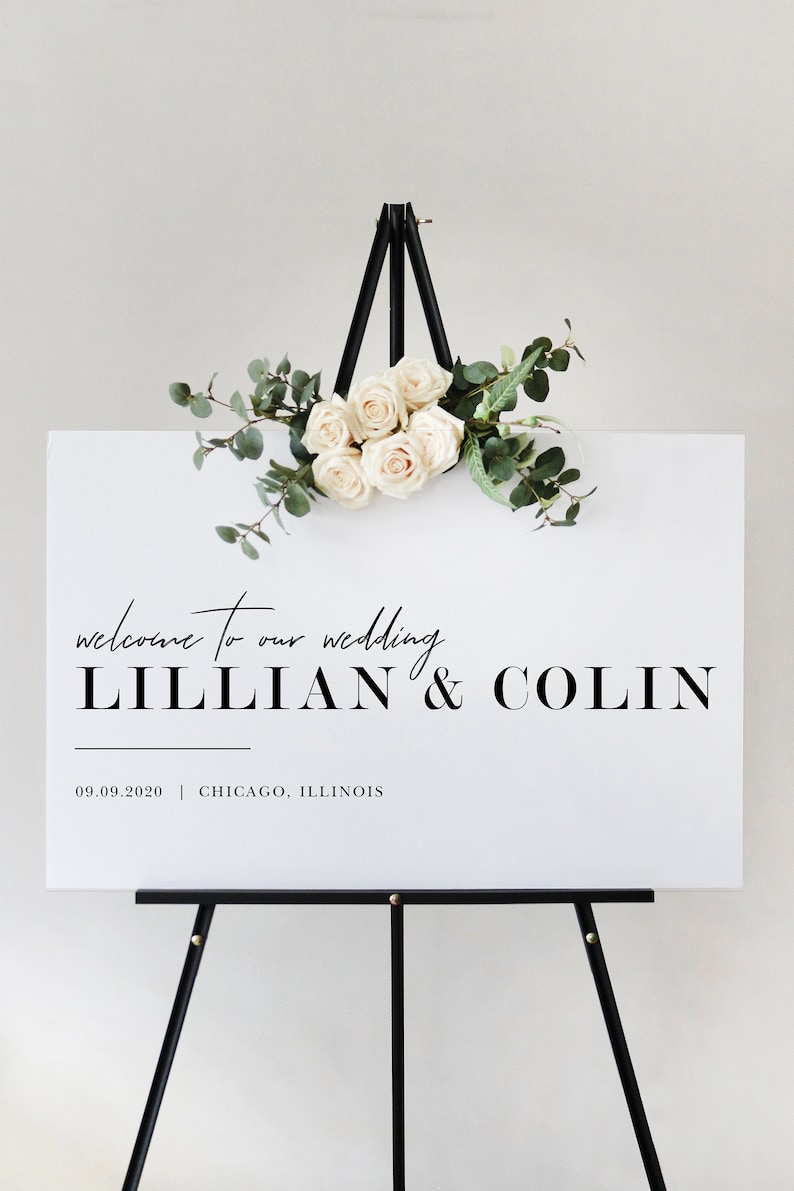 Modern Wedding Welcome Sign Template Elegant Ceremony Sign Etsy