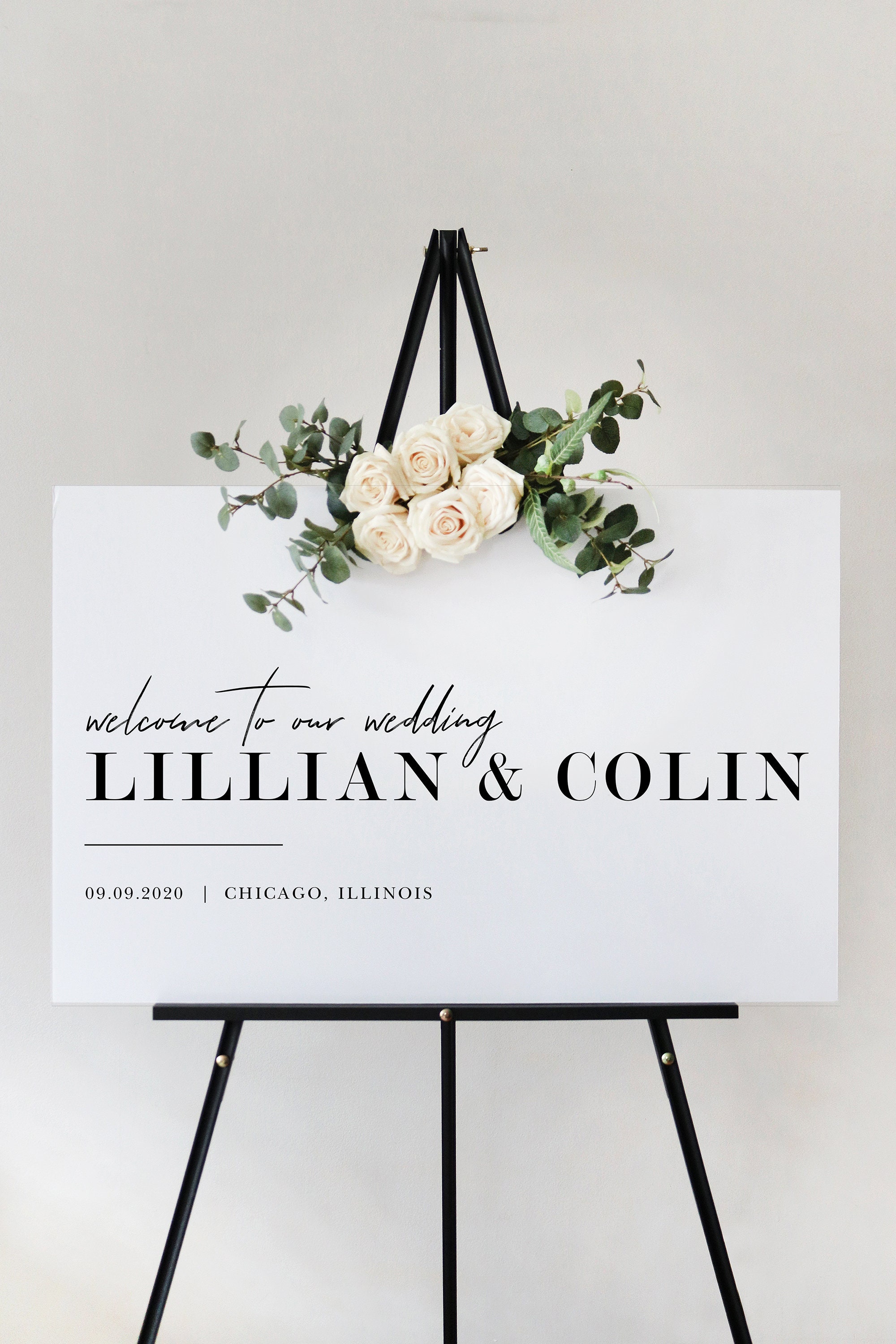 Modern Wedding Welcome Sign Template Elegant Ceremony Sign | Etsy