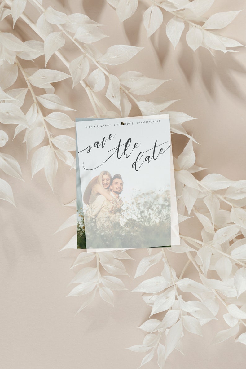 Vellum Photo Save the Date Template Vellum Overlay Save Our Etsy