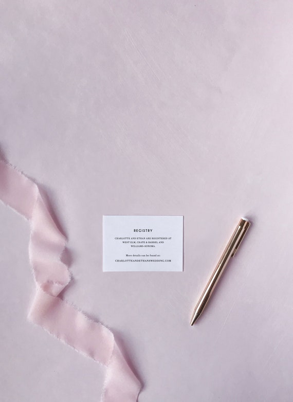 Minimalist Wedding Registry Card Template Modern Printable Etsy