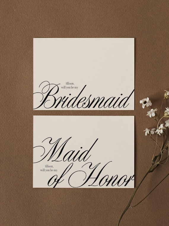 Bridesmaid Proposal Card Template, Classic Will You Be My Bridesmaid Card, Timeless Maid of Honor Card, Old Money Aesthetic