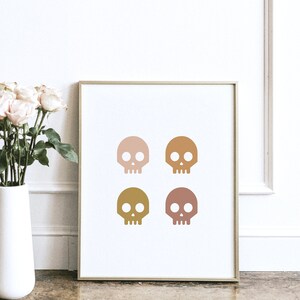 Boho Skull Art Print Printable Wall Art Fall Autumn Digital - Etsy