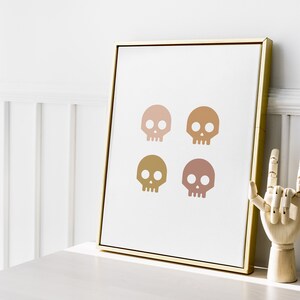 Boho Skull Art Print Printable Wall Art Fall Autumn Digital - Etsy