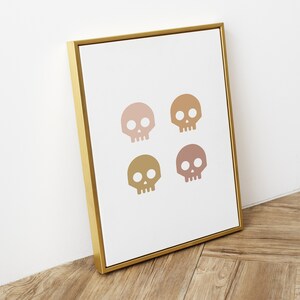 Boho Skull Art Print Printable Wall Art Fall Autumn Digital - Etsy