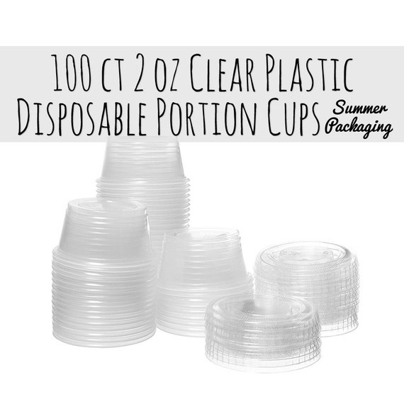 Clear Plastic Portion Cups with Lids, 2oz, 150ct | Party Supplies