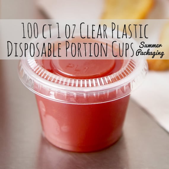 Plastic Disposable Food Container Sauce Cup with Lid (1-4 oz