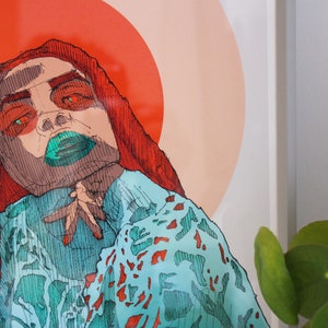 Impressão de belas artes Aqua Illustration Giclée