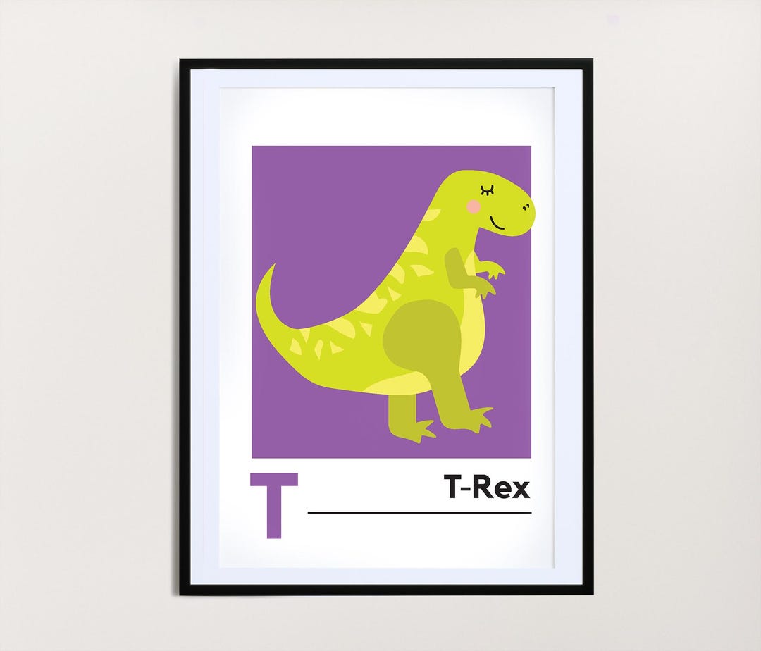 T-rex / Dinosaur / Alphabet / Letter T / Home Decor / Nursery Print ...