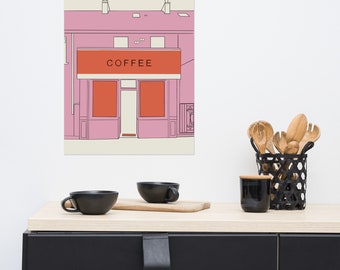 Pink Coffee Shop Art Print