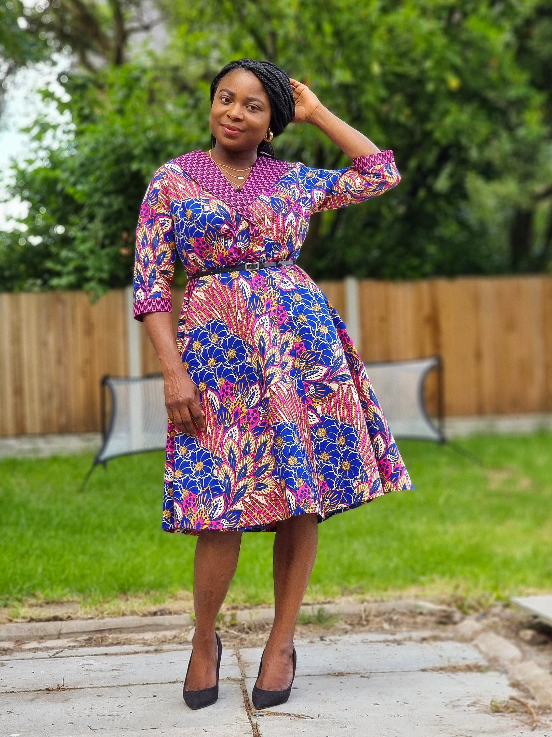 African Dress Ankara Dress African Print dress Collar | Etsy
