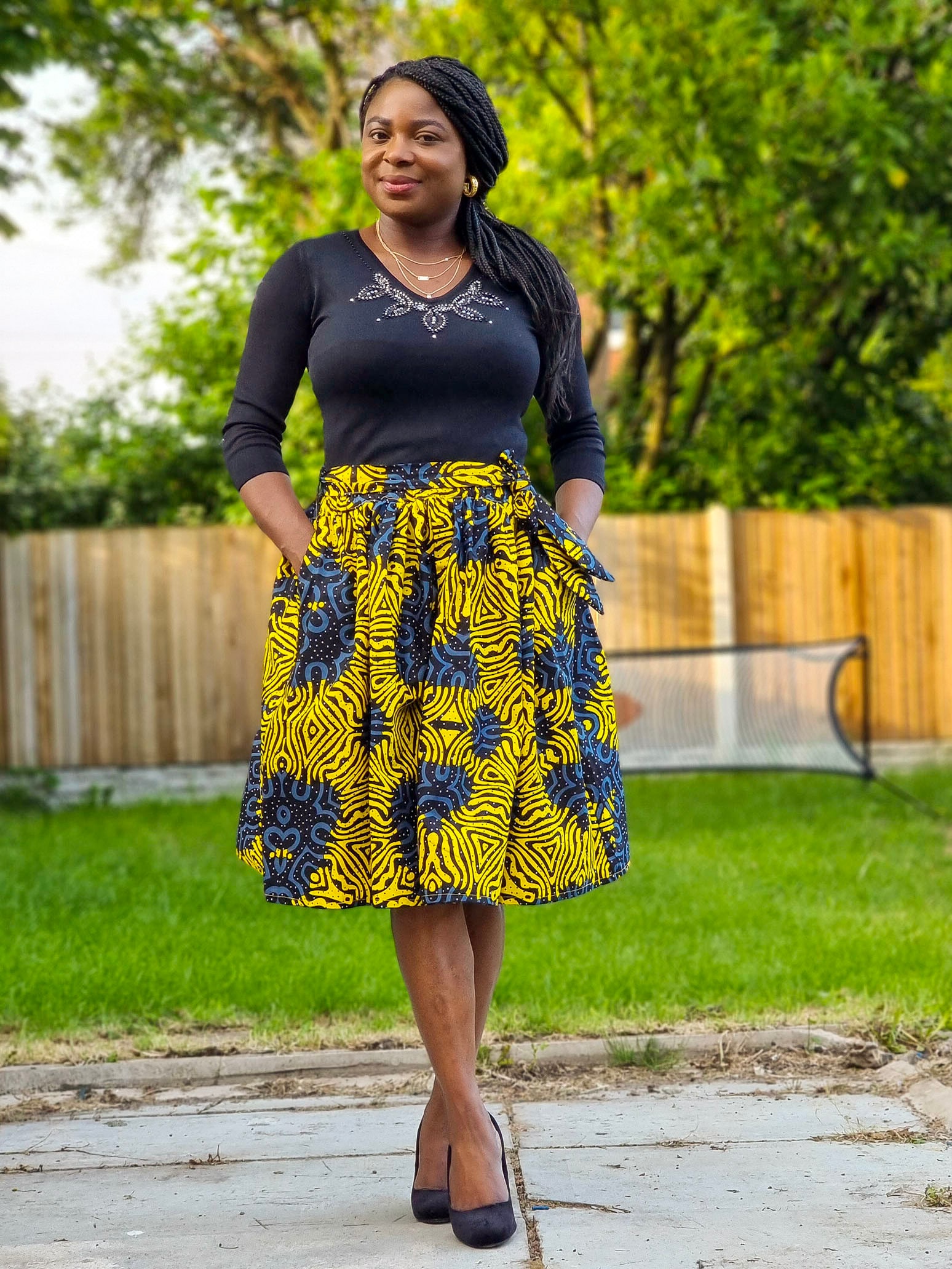 Ankara Skirt/African Print Skirt/Mid Length Skirt/Knee Length | Etsy