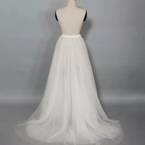 Ivory Bridal Detachable Train, Detachable overskirt, Bride Wedding Skirt, Photoshoot Tulle Skirt 4 Layers Bridal Detachable Skirt