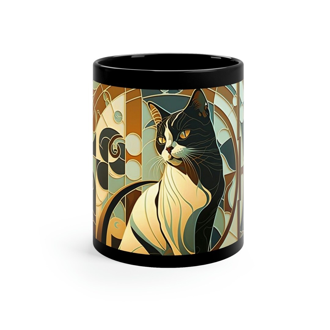 Purrfectly Art Deco: Black Cat Coffee Mugs - Add a Touch of Feline ...