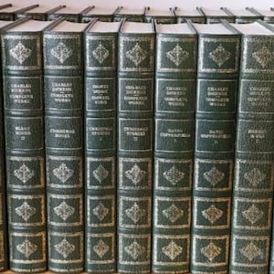 Vintage Antique 1970s 36 volume Centennial Edition Charles Dickens English Literature Books Library Rare Set Heirloom Gift