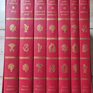 Vintage 1989 Jane Austen Folio Societt Boxset Pride and Prejudice Emma Sense and Sensibility