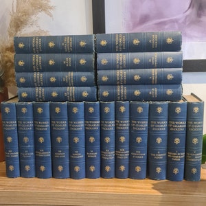 Vintage Antique circa 1912 The Complete Works Of Charles Dickens books x 20 Gresham Publishing Rare Collectable Home Library Gift