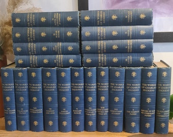 Vintage Antique circa 1912 The Complete Works Of Charles Dickens books x 20 Gresham Publishing Rare Collectable Home Library Gift
