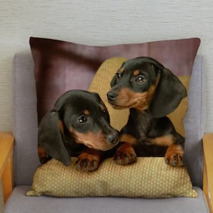 Bonita funda de cojín Dachshund, regalo de perro salchicha