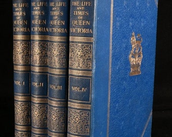 Livro antigo de 1901, 4 volumes, ilustrado: A Vida e a Época da Rainha Vitória.