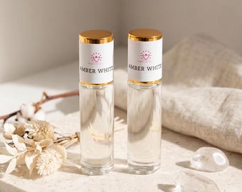 Amber White Roll On Perfume Oil Set of 2| Long Lasting Fragrance|  Soft Clean Scent