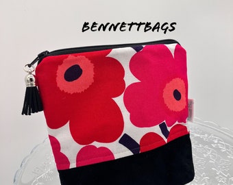 Marimekko Small Pouch by BennettBags, Great for Home and Travel, Water Resistant Lining, Zippered Bag, Pretty Pouch, Cosmetic Pouch