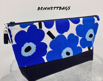 Marimekko Large Cosmetic Bag by BennettBags, Zippered Bag, Water Resistant Lining, Ideal for Home & Travel, Makeup Bag, Pretty Travel Pouch