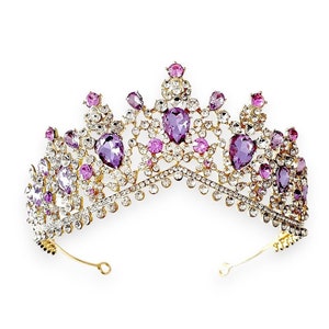 Purple Crown Amethyst Tiara Disney Princess Party Bridal Accessories Wedding Fairy Cosplay Headpiece  Birthday Gifts for Her, BALLERINA©