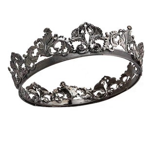 King Crown Queen Full Circle, Round Prince Crowns Birthday, Cosplay Headpiece Wedding Hair ARAN