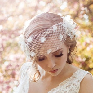Wedding Headpiece, Birdcage Hairpiece, Bridal Veil, Vintage Bride, MIRIAM BANDEAU©