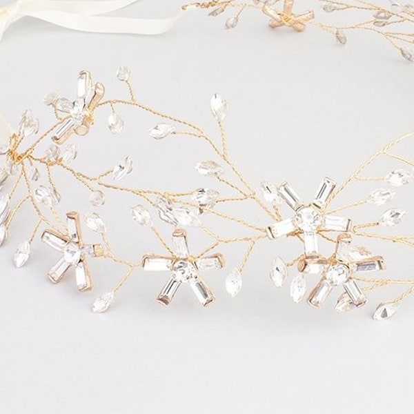 Bridal Vine  Wedding Hairpiece Accessories Stars Headband  Bridal Belt Swarovski Accessories, MICHELLE STAR Halo & Belt©