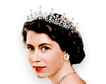 Queen Elizabeth Crown, Girls of Great Britain and Ireland Tiara, Royal Bride QUEEN'S FAVORITE Wedding Headpiece
