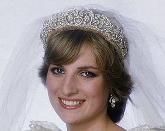 Princess Diana Spencer Wedding Swarovski Crystal Tiaras, Royal Replicas Bridal Diadem Headpieces SPENCER Kate Crown