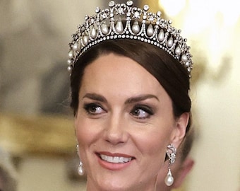 Prinses Diana LOVER&#39;S KNOT Tiara bruidskroon, Kate Middleton koninklijke hoofddeksels, Lady Di haaraccessoires kristallen bruiloft haarstukjes
