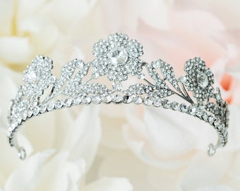 Strathmore Rose Tiara, Princess Kate Crown Middleton Headpiece, Wedding Hairpieces Queen Mother MARIPOSA