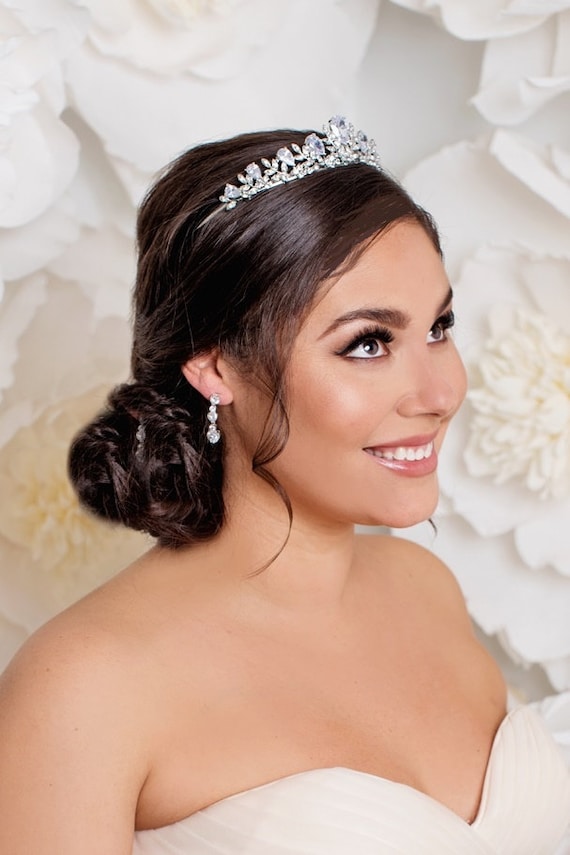 Bridal Tiara Swarovski Crown Princess Small Headpiece First Communion ARYA Diadema Wedding Headband Etsy UK
