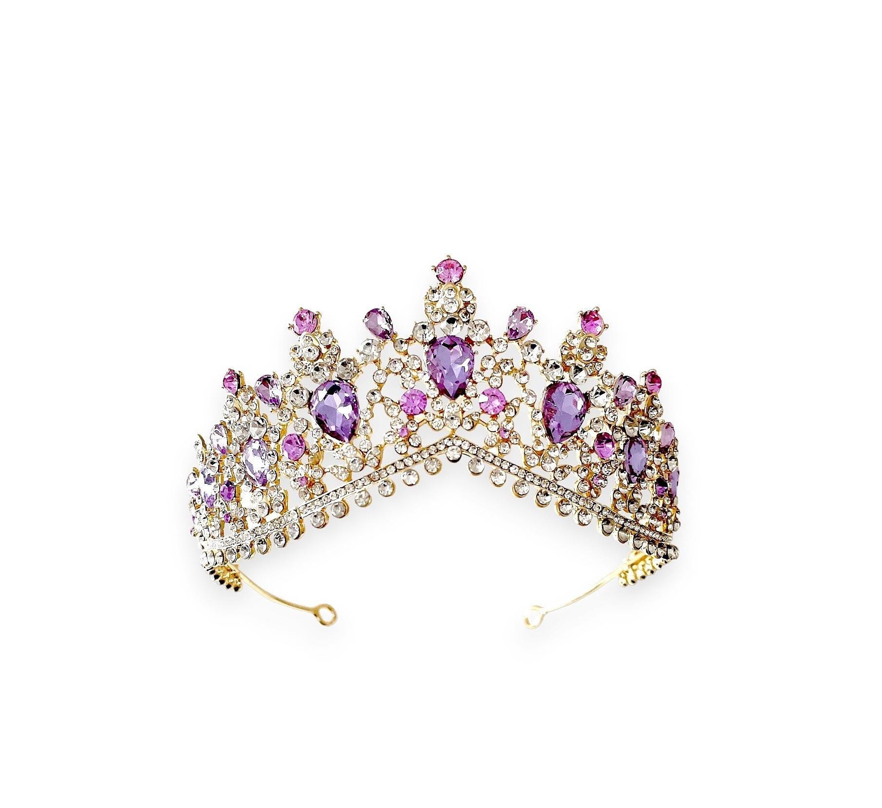 Ensemble Couronne Anniversaire Rose Fille - Diadème, Écharpe Et Couronne Princesse