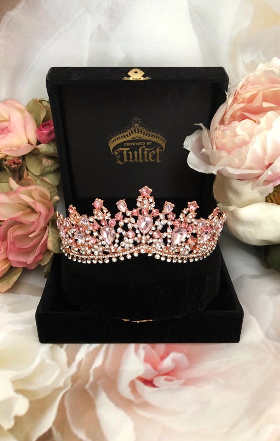 Lovelyshop Prinzessinnen Tiara - Rosa Rosen Krone Für Mädchen Geburtstag