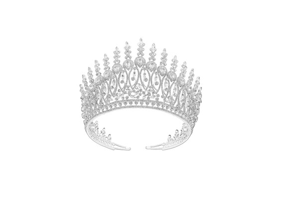 Large Tiara, Queen Swarovski Crystal Crown, Luxury Headpiece  display picture 1