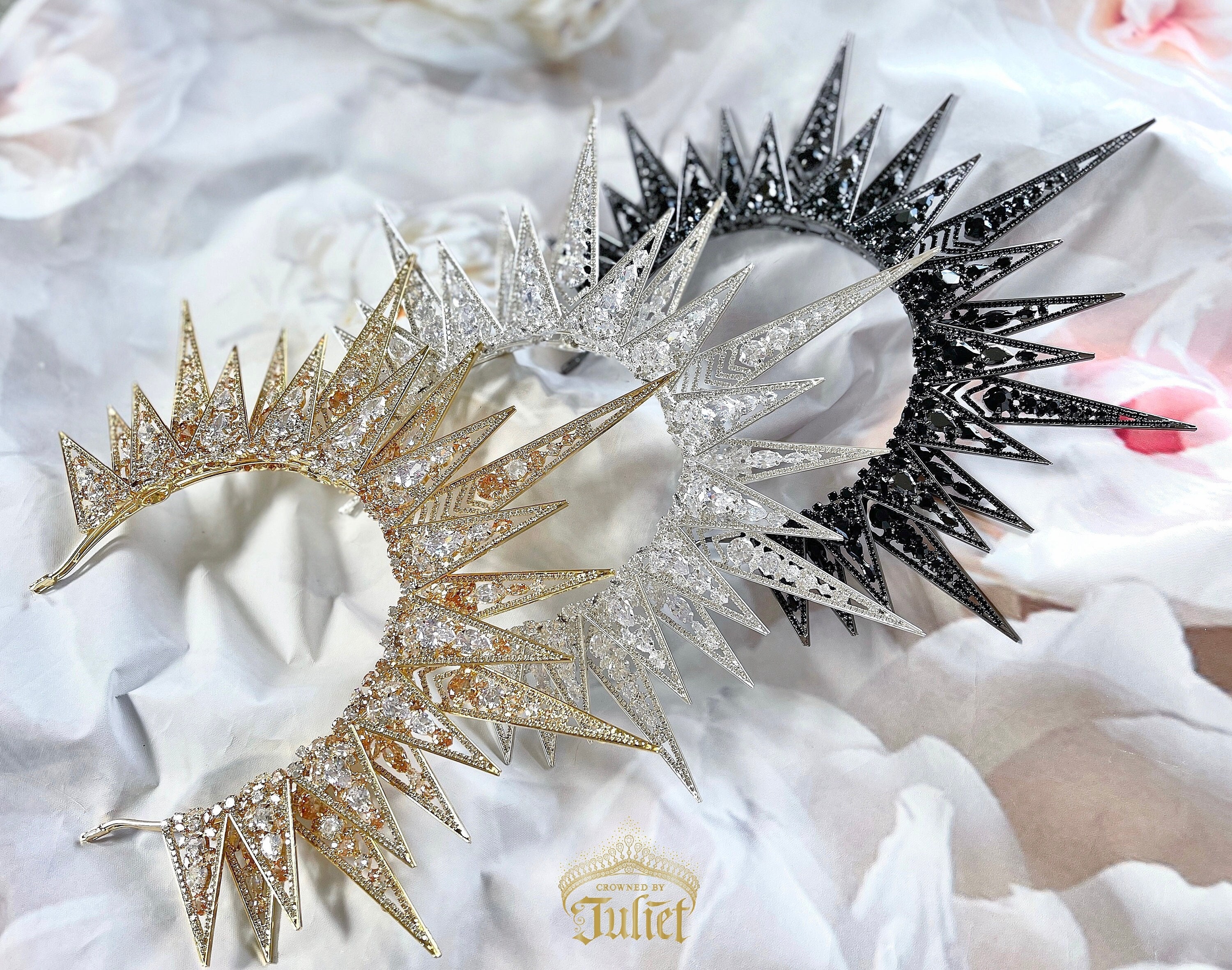 Black Crown Star Tiaras, Lady Gaga, Celestial Halo, Goth Black Crown Star Tiaras, Lady Gaga, Celestial Halo, Goth