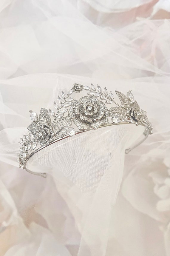 Lot De 3 Couronnes De Princesse En Strass - Forme Cœur, Cristal, Pour Fêtes Et Anniversaires