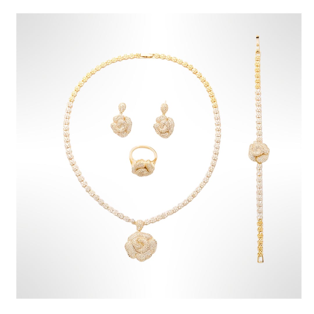 ROSES 4-piece Swarovski Crystal Jewelry Set, Bridal Accessories - Etsy