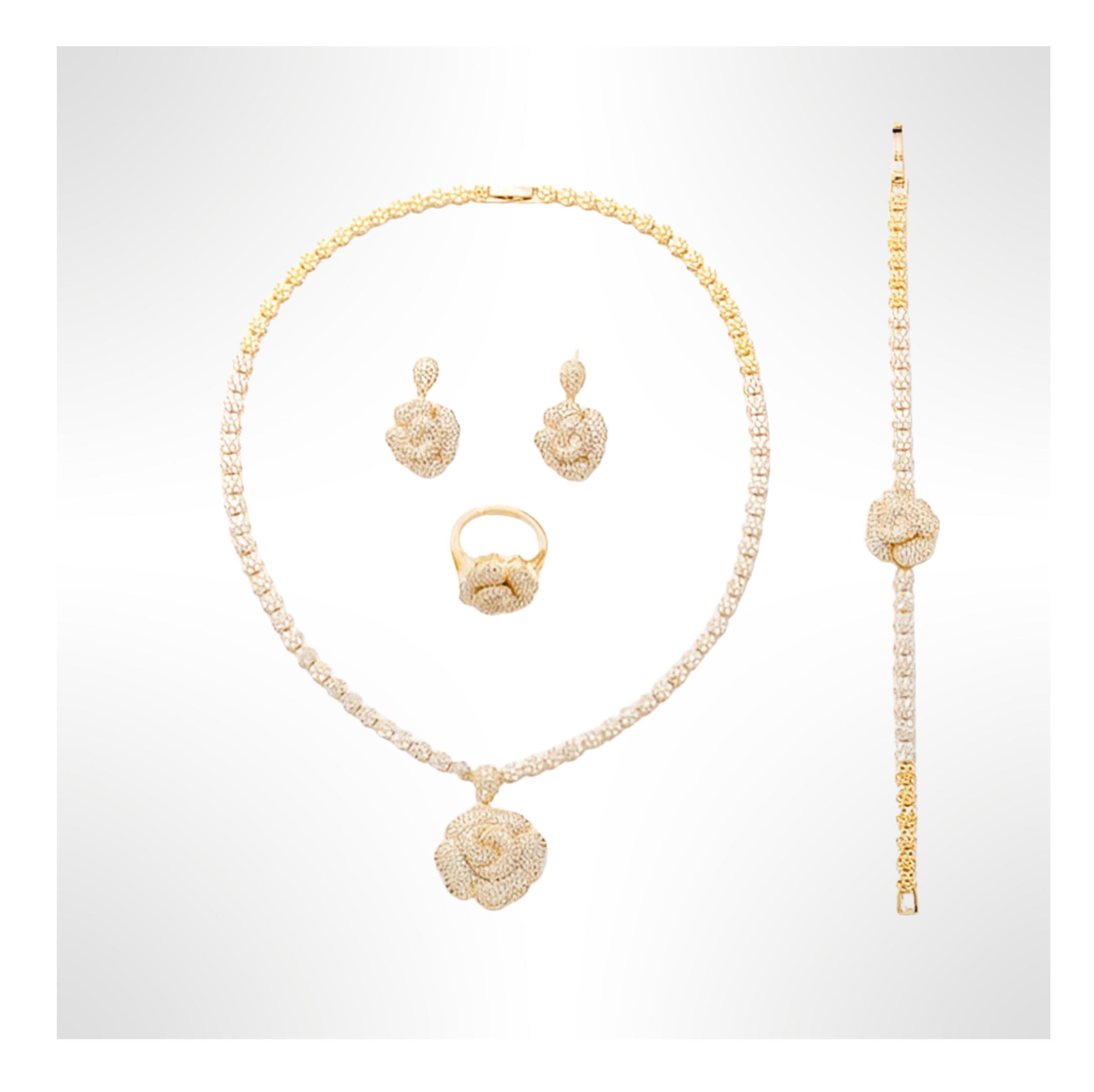 ROSES Necklace 4-piece Jewelry Set Swarovski Jewellery Disney